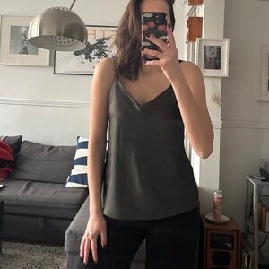 Green Satin Club Monaco tank top S